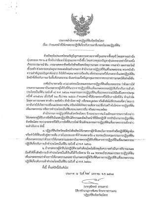 ประกาศสำนักงานการปฏิรูปที่ดินจังหวัดยโสธร เรื่อง กำหนดหน้าที่ให้เกษตรกรปฏิบัติเกี่ยวกับการเผาที่เกษตรในเขตปฏิรูปที่ดิน